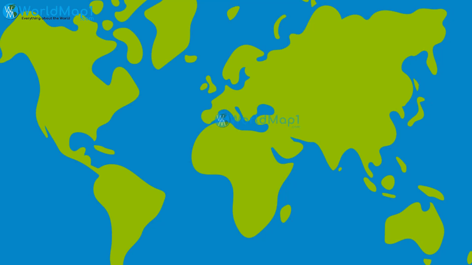 Carte vierge du monde vert